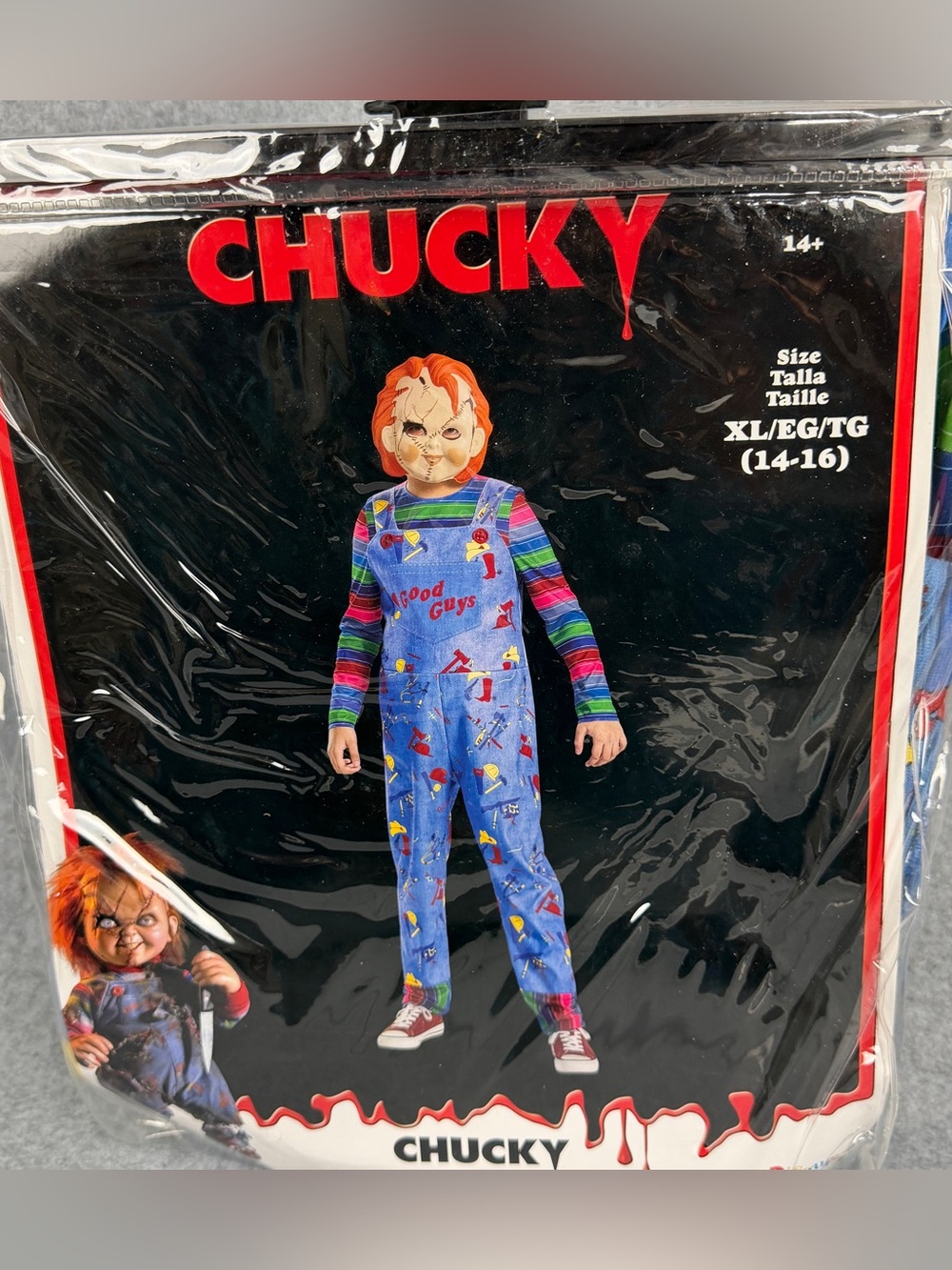 Boys XL 14-16 Chucky Classic Halloween Costume Horror Movie Doll New
